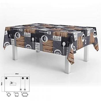 ORYX 5544007 Mantel Hule Rectangular Cuisin Impermeable Antimanchas PVC 140 x 250 cm. Recortable Uso Interior y Exterior, 0, Multicolor