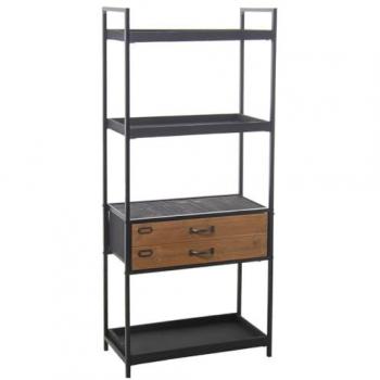 Estantería Alexandra House Living Marrón Negro Metal 60 x 140 x 30 cm