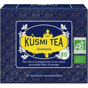 Té negro Anastasia Kusmi Tea - 20 bolsitas de muselina, sabor Earl Grey y limón