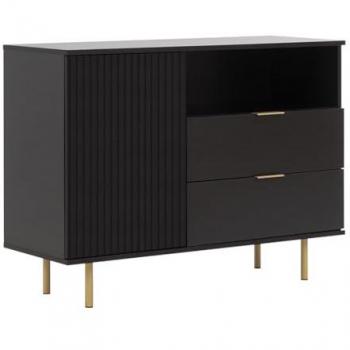Cómoda Providence U100, Negra, Con Cajones y Puertas, 107 x 80 x 41 cm