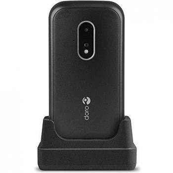 Teléfono Móvil Plegable Doro 7030 para Mayores 4G, Dual SIM, Pantalla de 2.8, Incluye WhatsApp y Facebook, Color Negro