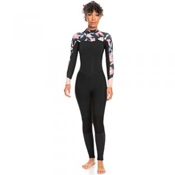 Traje de Neopreno Roxy Swell Series 3/2mm Manga Larga con Cremallera Trasera - Mujer - Color Anthracite