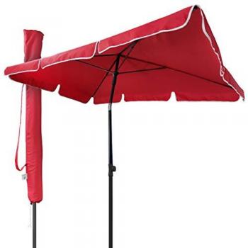 Sombrilla Rectangular VOUNOT 200x125 cm con Funda Protectora, Protección UV50+, Rojo para Terraza, Jardín, Playa, Balcón, Piscina y Patio