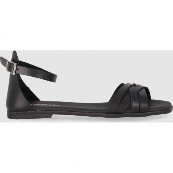 Sandalias Planas de Piel para Mujer Chika10 St Marquesa 5318 Negro con cierre de hebilla