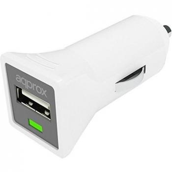 CARGADOR USB APPROX COCHE BLANCO