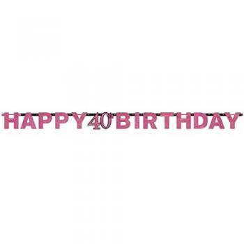 Amscan – 9900600 2,13 M celebración Happy 40th cumpleaños prismáticas carta Banner