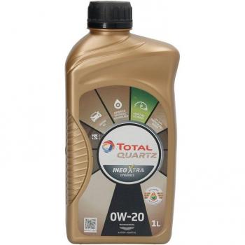 Aceite de motor MOTOR TOTAL QUARTZ INEO XTRA DYNAMI 0W20 1L, viscosidad 0W20, formulación sintética, compatible con motores diésel y gasolina, mejora la eficiencia del combustible