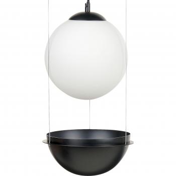 Lámpara Colgante Redonda con Pantalla de Vidrio Negro - Modelo Tobins