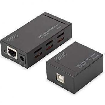 Adaptador digitus extensor usb 2.0 100m cable cat5 5e 6 utp stp sft 100m