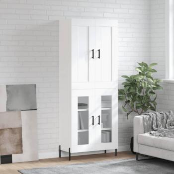 Aparador alto de madera multicapa blanco 69,5x34x180 cm
