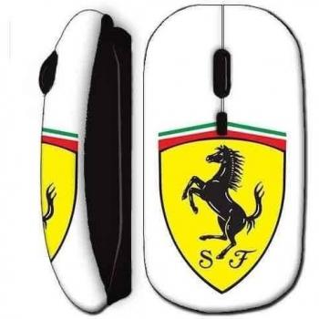 Ratón Inalámbrico Negro con Logo de Ferrari