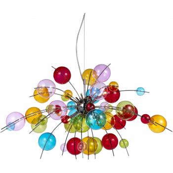 Lámpara colgante multicolor Aurinia Ø 98 cm con 10 bombillas G9, diseño de vidrio en dos tamaños