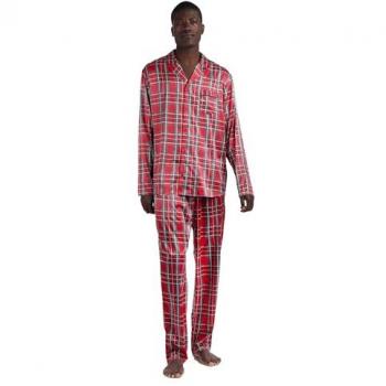 Pijama Manga Larga Abierto Scottish Fashion Rojo para Hombre - Admas 2024