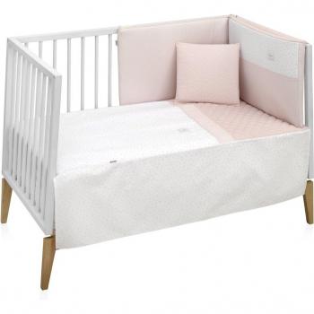 Colcha de Cuna Cambrass Fresco Rosa 60x120 cm Juego de 2 Piezas (Colcha + Protector)