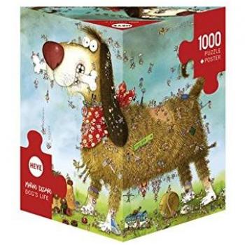 Heye Dog's Life Triangular Puzzle 1000 Pieces by Marino Degano
