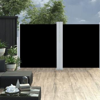 Retractable Black Side Awning 140x600 cm