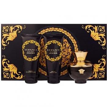 Versace Dylan Blue Pour Femme Set: Eau de Parfum Spray 100ml, Shower Gel 100ml & Body Lotion 100ml