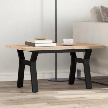 Mesa de centro marco y madera maciza de pino y hierro 80x50x40,5cm marrón vidaXL