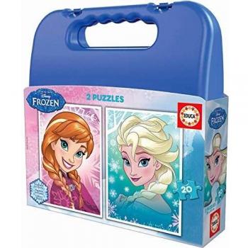 Educa - Frozen Maleta Progresivos 2 Puzzles Infantiles de 20 Piezas, a Partir de 3 años