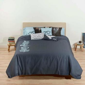 Funda Nórdica con Botones 100% Algodón Modelo Hpotter Deep Blue para Cama de 120 (200x200 cm)