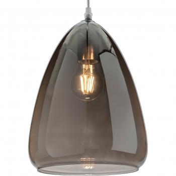 Lámpara colgante Willis cromo con cristal ahumado 1 bombilla 28cm