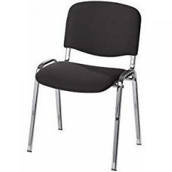 Silla para visitas apilable con respaldo acolchado y estructura cromada - Pack de 2 unidades