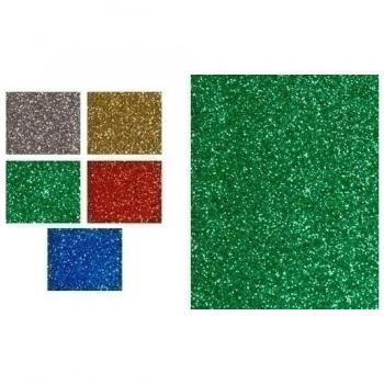 Fixo Kids 68000720 – Paquete de cartulinas purpurina verde grandes – 5 unidades 50x65 – cartulina 280 g