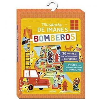 Auzou-Mi Estuche de imanes Bomberos, Color Azul
