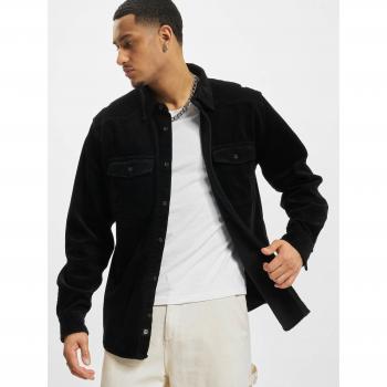 Brandit Classic Black Long Sleeve Corduroy Shirt for Men (Sizes S to 5XL)