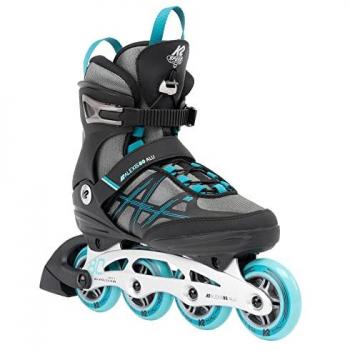 K2 Skate Patines En Línea Alexis 80 Alu, Patines en línea para Mujer, Aluminio, Color Gris y Cian