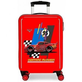 Disney Cars Lightning Mcqueen Maleta de cabina Rojo 37x55x20 cms Rígida ABS Cierre combinación 34L 2,6Kgs 4 Ruedas Dobles Equipaje de Mano