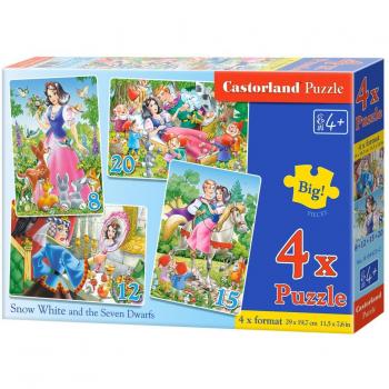 Puzzle Castorland Blancanieves y los Siete Enanitos - 8, 12, 15 y 20 piezas