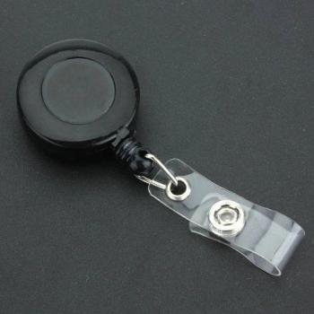 SODIAL(R) Recoil Llavero Yo Yo retractil Tire LA Cadena Belt Clip Holder ID Card Ski Pass - Negro