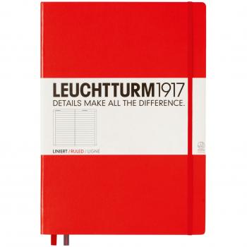Cuaderno de Notas A4 Tapa Dura Líneas Leuchtturm1917 Rojo Papel Premium