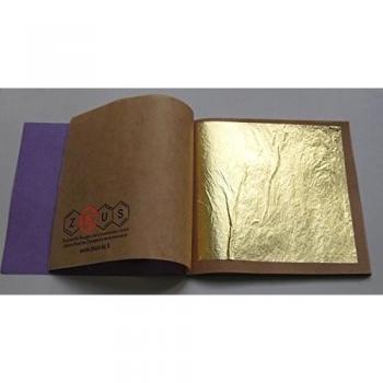 ZEUS - Pan de oro auténtico 23 kt - 25 hojas - 8 x 8 cm