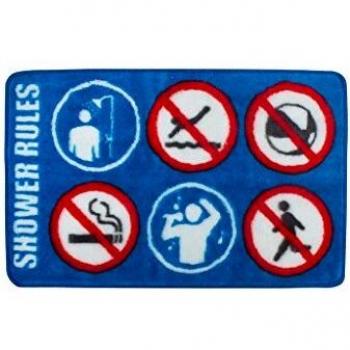 Balvi Alfombra baño Shower Rules Color Azul Original Alfombra Ducha disñeo Normas pisicina Alfombra de Ducha Antideslizante Acrílico 1x46x75 cm