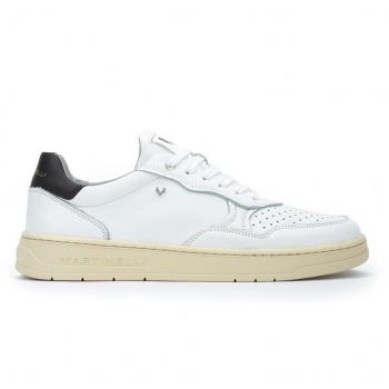 Zapatillas de Hombre Martinelli Newhaven 1660 en Piel Blanco, Bajas, Planas y con Cordones