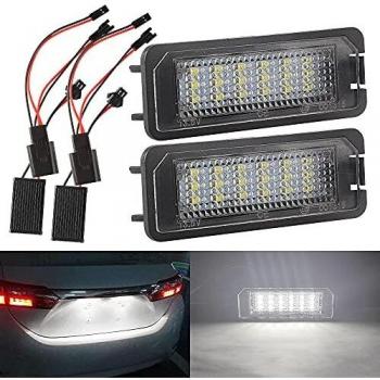 Maimiao 2 Piezas LED Luces de matrícula para coche 18PCS 3528 SMD 12V 6500K CanBus No hay error Xenón Blanco Para VW Golf 4 5 6 Passat POLO PHAETON 12V