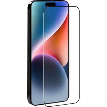 Protector de Pantalla EIGER de Vidrio Templado para iPhone 15/14 Pro - Full Screen Fit, Borde Claro, Compatible con Fundas