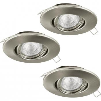 Foco Empotrado LED EGLO Tedo 1, 3 Luces GU10, Dimable, Níquel Satinado