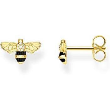 Thomas Sabo Pendientes de botón de Mujer con Plata de Ley 925, Dorado