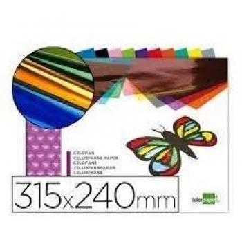 Liderpapel - Bloc Trabajos Manuales Celofán 240 X 315 Mm 10 Hojas Colores Surtidos