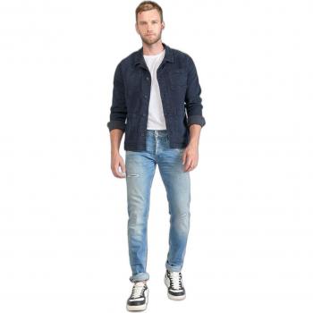 Le Temps des Cerises Ginier Men's Adjustable Stretch Blue Jeans