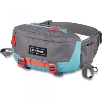 Riñonera de hidratación Dakine Hot Laps 2L gris azul claro, con capacidad de 2 litros, diseño ergonómico, malla transpirable, compartimento para herramientas y bolsillo para teléfono
