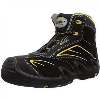 Wortec Harrison Mid S3 - Zapatos unisex, color negro/amarillo, talla 42