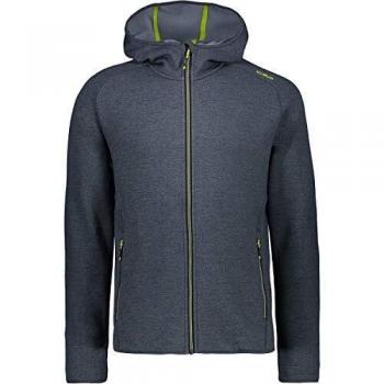 CMP - Sudadera con Capucha y Forro Polar, Color Negro, Color Verde Lima, tamaño 54