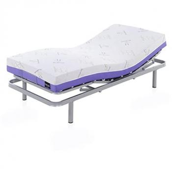 Colchón Viscogel Lavendel Matrax 150x180 cm - Firmeza Alta, Núcleo HR, Tejido de Lavanda y 4 cm de ViscoGel para Camas Articuladas