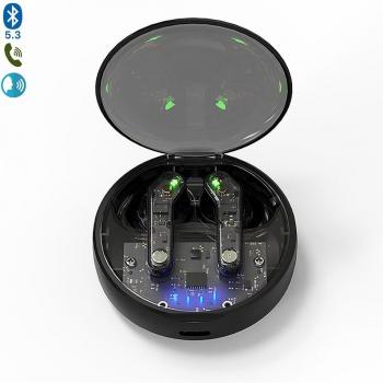 Auriculares TWS S1 con carcasa transparente y base de carga 300mAh
