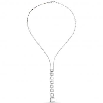 Gargantilla Oro Blanco 18k Mujer con Colgante de Circonitas