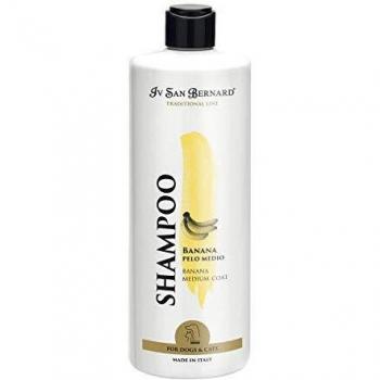 Champú de Banana - Champú para Gatos y Perros - 1 L - Ayuda a Normalizar la Elasticidad del Pelo - Mayor Suavidad y Brillantez - Ideal para Pelos Medios - IV San Bernard
